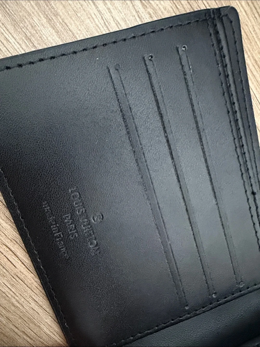 Louis Vuitton Black Embossed Monogram Card Sleeve
